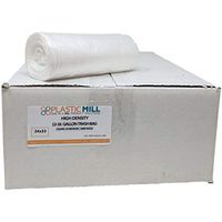 PlasticMill 12-16 Gallon Garbage Bags, High Density: Clear, 8 Micron, 24x33, 1000 Bags.