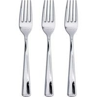 Club Pack of 288 Metallic Silver Solid Forks 7.25"