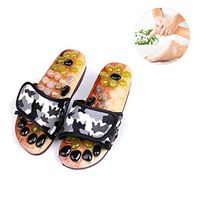 Massage Flip Flops Agate Stone Camouflage Tai Chi Reflexology Massage Foot Massage Slippers,Color1,S