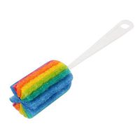 uxcell Plastic Handle Milk Cup Glass Bottle Sponge Brush Cleaner Multicolor