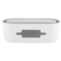 FTVOGUE Cable Tidy Box Desktop Socket Network Cable Strip Finishing Wire Box Cable Management Box Organizer for Home Office Organization 321311.5cm (White Base + Gray Cover)