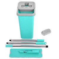 lzndeal Flat Mop and Bucket,Free Hand Washing,Wet and Dry Mopping,Swob,Flat Mop and Bucket Free Hand Washing Wet and Dry Mopping for Home Floor All Surfaces