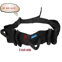 Transfer Walking Gait Belt with 7 Nylon Padded Handles-Medical Nursing Safety Gait Assist Device for Elderly, Seniors, Therapy (7 Soft Black Handles 60",Plastic Release Buckle)