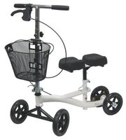 Karman Knee Walker with Basket, Knee Cushion, White Frame