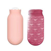 Milla Youpin Microwave Heating Bottle Environmental Silicone Transparent Hot Water Bag with Knit Cover, Hot & Cold Therapies - Gift for Birthday, Christmas, Valentine's Day, Gift Exchange Party(Large)