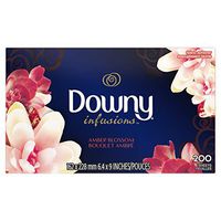 Downy Infusions Fabric Softener Dryer Sheets, Amber Blossom, 200 Count