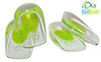 2 Pack - KidSole Shock Absorbing Lightweight Gel Heel Cups For Kid's With Sensitive Heels, Heel Spurs, Plantar Fasciitis, or Ankle Pain (Green Toddlers Size 11-2)