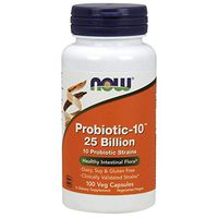 NOW Supplements, Probiotic-10, 25 Billion, with 10 Probiotic Strains, Dairy, Soy and Gluten Free, Strain Verified, 100 Veg Capsules