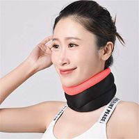 LLVV Neck Traction Device & Collar Brace,Neck Support Brace Cervical Collar Soft Neck Support Relieves Pain Wraps Aligns Stabilizes Vertebrae,Orange