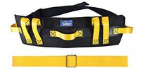 Secure Transfer & Walking Gait Belt Combo Pack - STWB-62Y Wide Transfer Belt with 7 Hand Grips & SGBM-60Y 60 inch Metal Buckle Yellow Gait Belt l