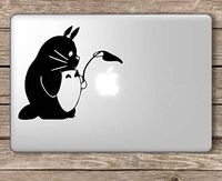 Totoro Shielding Apple Studio Ghibli - Apple MacBook Laptop Vinyl Sticker Decal, Die Cut Vinyl Decal for Windows, Cars, Trucks, Tool Boxes, laptops, MacBook - virtually Any Hard, Smooth Surface