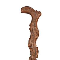 ELIUSI Natural Wood Carved Walking Stick with Rubber Tip, Ergonomic Design Lightweight Wooden Canes for Men & Women,Canes_35inch