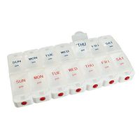 Reizen 7-Day Push Button Pill Organizer- Braille