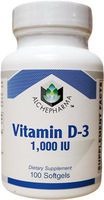 AlchePharma Vitamin D-3 1,000 IU, Softgels.