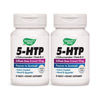 Nature's Way 5-HTP L-5-Hydroxytryptophan Vitamin B6 + Vitamin C + Griffonia Bean Extract 30 Count (Pack of 2)