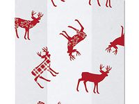Christmas Print Cello Bags - Deer Red Plaid 3-1/2x2x7-1/2" Cello Bags 1.2 mil (3 Packs; 100 Bags Per Pack) - WRAPS-C1BDRP