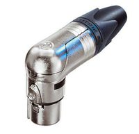 Neutrik NC3FRX 3-Pin Right Angle Female XLR Cable Connector with Nickel Housing and Silver Contacts