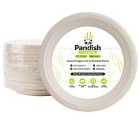 Compostable Biodegradable 7 Inch Plates – 100 Pk – Byproduct of Organic Bamboo and Sugarcane – 100% Eco-Friendly Alternative to Disposable Plastic/Paper Plates - FDA Approved – Pandish