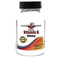 Natural Vitamin K-1 Phytonadione 100mcg * 100 Caps 100% Natural - by EarhNaturalSupplements