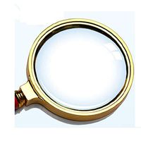 Zxwzzz Magnifying Glass HD 10 Times Handheld Imitation Mahogany Handle Old Man Reading Identification 80mm Glass Lens (Color : A, Size : 90mm)