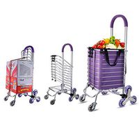 GGYDD Portable Folding Shopping Cart,Lightweight Upright Walker Removable Waterproof Canvas Bag Adult Rollator Mobility Walker-e 35x45x96cm(14x18x38)