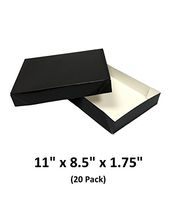 Black Apparel Decorative Gift Boxes with Lids for Clothing and Gifts 11x8.5x1.75 (20 Pack) | MagicWater Supply