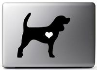 Heart My Beagle Macbook Black Vinyl Sticker 5" Decal Mac Apple Laptop iPad