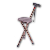 RES&DZ Adjustable Folding Walking Cane Chair Stool Massage Walking Stick with Seat Portable Fishing Rest Stool with LED Light for Elder