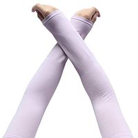 SEADEAR Unisex Outdoor Anti UV Sun Protection Ice Silk Arm Cooling Sleeves Arm Sleeves for Cycling Sports Basketball Golf(Purple)