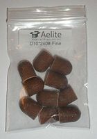 A+Elite Pedicure Abrasive Sanding Caps / Sleeves / Bands SMALL D10mm15mm 10-PACK For Callus Removal And Nail Filing (240# Fine Brown)