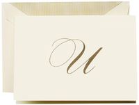 Crane & Co. Hand Engraved Script"U" Initial Note (CF13U1)