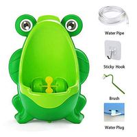 Lovyno Frog Potty Training Urinal for Boys with Free Cleaning Brush,1M Water Pipe, Hook, Water Plug (Green)