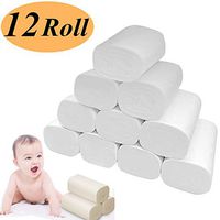 CATSAYS 12 Roll Toilet Paper Ultra Soft & Strong 4-Ply Bath Paper Recycled Tissue Toilet Paper Bulk for Family Restaurant Hotel (White)