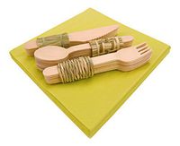 Green Gaia Wooden Disposable Cutlery Set- 200pc Of Eco-Friendly, Biodegradable & Compostable Flatware| 100 Forks, 50 Spoons, 50 Knives| Great For Parties, Picnics, Camping| Premium Utensils