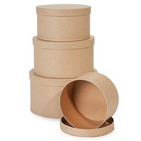 NW Matte Kraft Pinstripe Round Nested Boxes - 4 Piece Set - 10 Sets