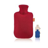 Fashy Hot Water Bottle Hot Water Bag 2 Litre With Blue Fleece Cover Thermoplastic Odour Free