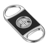 Personalized Visol Vincent Double Guillotine Matte Black Cigar Cutter with Free Laser Engraving ([A] Circle Monogram)