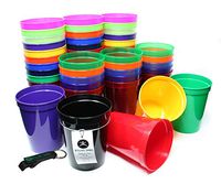 Rolling Sands 16 Ounce Reusable Plastic Stadium Cups Assorted, Bulk 50 Pack, Made in USA, BPA-Free Dishwasher Safe Plastic Tumblers and Bottle Opener