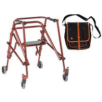 Drive Nimbo 2G Lightweight Posterior Walker with Seat, Large, Castle Red & Free Black Medical Utility Bag with Trim! - #KA4200S-2GCR