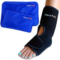Foot & Ankle Ice Pack Wrap with 2 Hot/Cold Gel Packs by TheraPAQ | Foot Pain Relief for Achilles Tendon Injuries, Plantar Fasciitis, Bursitis & Sore Feet | Microwaveable, Freezable and Reusable