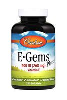 Carlson - E-Gems Plus, Natural Vitamin E 400 IU, Supports a Healthy Heart, 250 soft gels