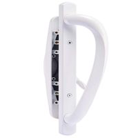 Sliding Patio Door Handle Set Non-Keyed with Interior Handle and Exterior Pull- Replace Old or Damaged Door Handles Quickly and Easily- Fits 3-15/16" Screw Holes Mortise Style Latch Locks,Right-Handed