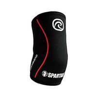 Rehband Spartan Edition Elbow Support - 5mm - XSmall - Black/Red - Neoprene Elbow Sleeve for Weightlifting and Crossfit – Tennis Elbow and Golfers Elbow Brace - Support for Tendonitis - 1 Sleeve