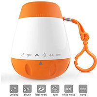 EAREST Baby Sound Machine for Sleep - Portable Sleep Soother Gentle 6 Sounds Include Lullaby, Fetal Heartbeat, White Noise, Shush, Ocean, and Rain - Auto-Off Timer Function and USB Output Charger