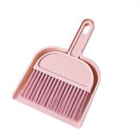 MODAO Superb Creative Mini Sweep Sweeper Home Sweep Office Desk Sweep Mini Desktop Sweep Cleaning Brush Small Broom Dustpan Set (Pink)