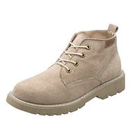 Neartime Women's Fashion Lace-up Ankle Flat Oxford Casual Flock Shoes Short Boots Casual Sneakers