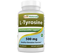 Best Naturals L-Tyrosine 500 Mg 180 Capsules - Supports Mental Alertness, Energy, Focus, Healthy Glandular Function and Balance