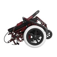 Drive Medical Rolling Walker Foldable, Junior Rollator Walker with Seat, 4 Wheels Mobility Walking Aids Double Brake System, Used for Seniors Walking,Red