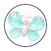 HotSaleStore Sticker Seals 48 Blue Butterfly Envelope Seals Labels Stickers 1.2" Round