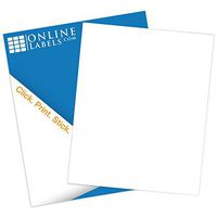 Sticker Paper, 100 Sheets, White Matte, 8.5 x 11 Full Sheet Label, Inkjet or Laser Printer, Online Labels
